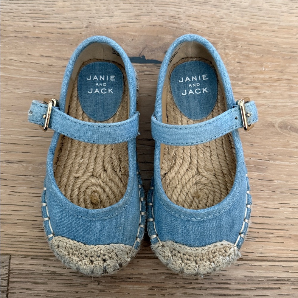 Janie and Jack Chambray Blue Espadrille Ballet Flat Baby/Toddler size 5 - Picture 3 of 6